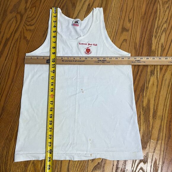 VTG Crescent Boat Club Tank Top T-shirt Single Stitch USA Fruit Of The Loom Sz S - Picture 11 of 11